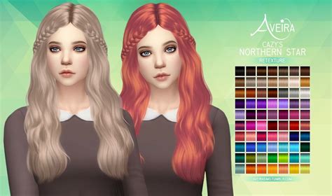 Aveira Sims 4 Cazys Northern Star Hair Retextured Sims 4 Hairs