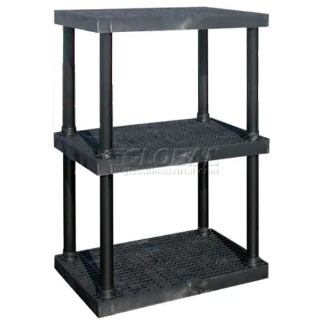 Structural Plastic Vented Shelving 36w X 24d X 51h Black