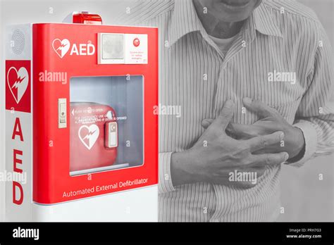 Aed Or Automated External Defibrillator First Aid Device For Help