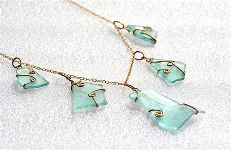 Ancient Roman Glass Necklace Roman Glass Jewelry Gold Filled Glass Necklace Glass Jewelry