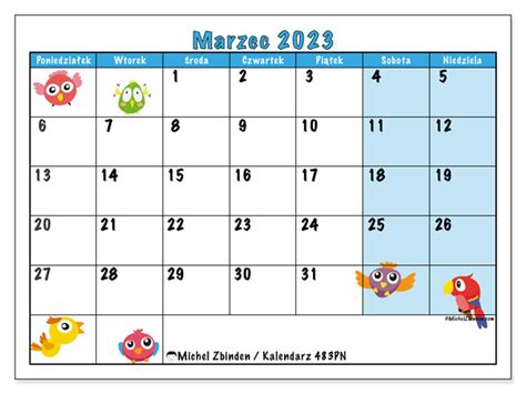 Kalendarz Marzec 2023 Do Druku “polska” Michel Zbinden Pl