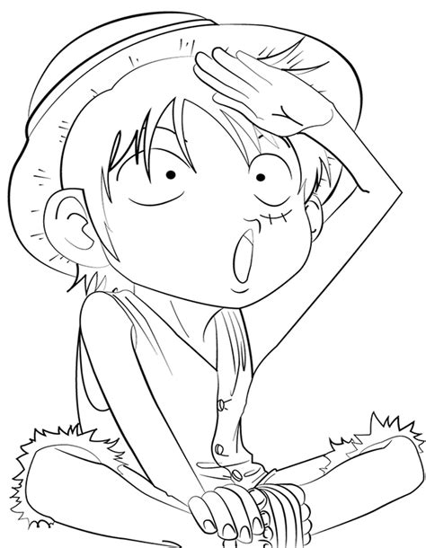 Awsome Luffy Coloring Page Anime Coloring Pages