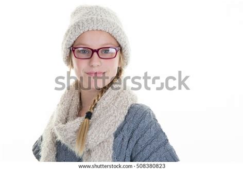 Blond Lovely Young Girl Glasses Isolated Stock Photo Edit Now 508380823