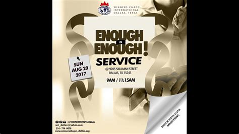 Enough Is Enough Service1st Unveiling Our Heritage Of Total Health In