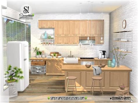 Simcredible Designs Stockholm Kitchen Sims 4 Downloads