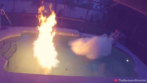 Setting A Pool On Fire And Putting It Out With Liquid