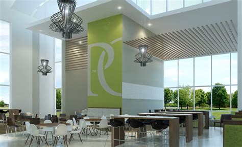 Rendering Dining Hall Rendering Courtesy Of Chartwells Cafe Design