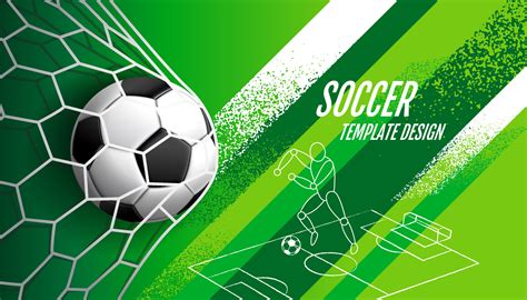 Soccer Template Design Football Banner Sport Layout Design Green