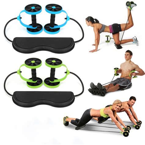 2 In 1 Abdominal Wheel Roller Resistance Bands Fitness Muscle Training