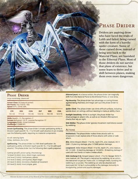 Check out the entire jacob's tower package here. Phase Drider - CR9 | Dnd monsters, Dungeons and dragons homebrew, D&d dungeons and dragons