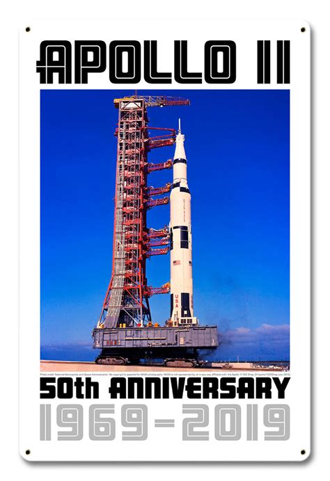 Apollo 11 50th Anniversary Saturn V Metal Sign Vintage Sign Garage Art