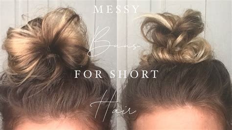 Creating buns with short hair is not easy, but it's also not impossible. MESSY BUN TUTORIALS FOR SHORT HAIR | SHOULDER LENGTH HAIR ...
