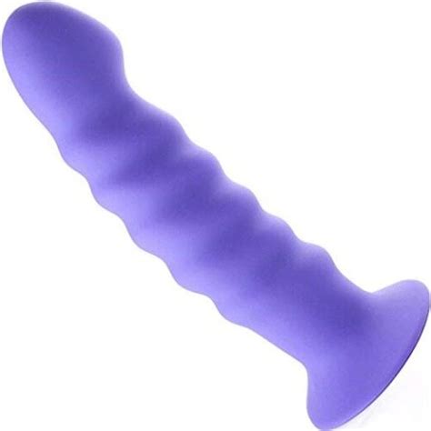 Maia Porpora D Silicone Dong Purple Ribbed Dildo Realistic Sex Toys