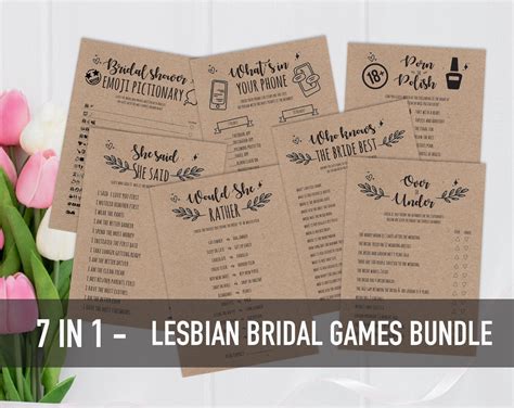 Popular Lesbian Bridal Shower Games Bundle By Printrees On Etsy My Xxx Hot Girl