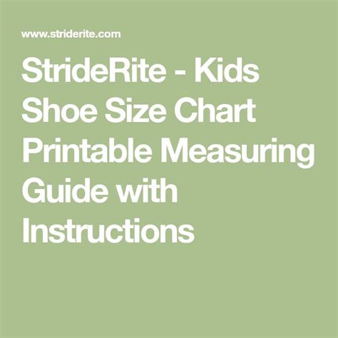 Striderite Kids Shoe Size Chart Printable Measuring Guide With