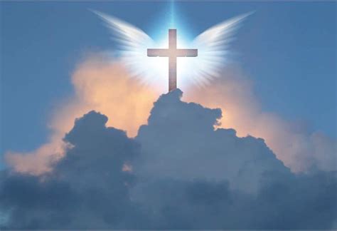Renaiss 7x5ft Jesus Cross Backdrop Sunshine Angel Wings