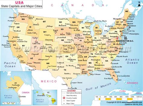 Usa Map With Cities Map Of Us With Major Cities United States Map