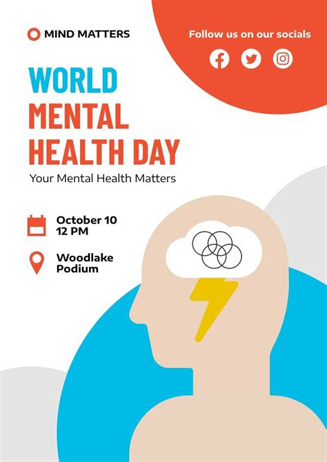 World Mental Health Day Creative Poster Free Poster Template Piktochart