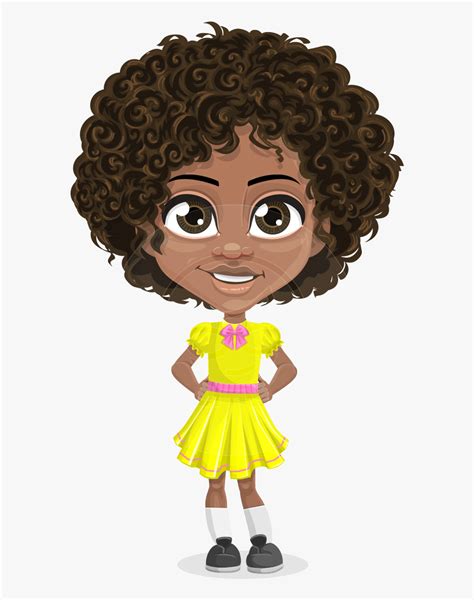 Clip Art Vector Child Character Alana African American Child Cartoon