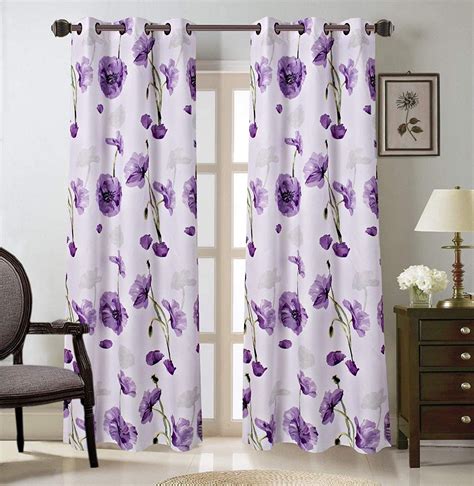 2 Grommet Curtain Panels 37 W X 63 L Each Decorative Floral Design