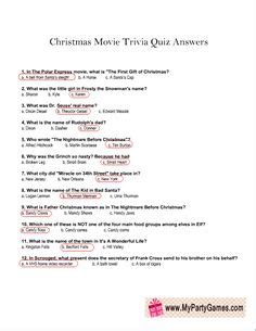 Well, what do you know? Free Printable Christmas Movie Trivia Quiz Worksheet 3 ...