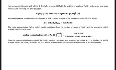 Solved Volumetric Analysis Acid Base Titration Objectives Chegg Com