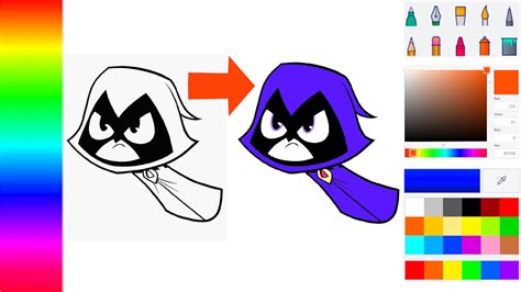 Como Pintar Colorear A Raven De Teen Titans Go En Mi Compu Con Ms