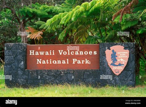The Hawaii Volcanoes National Park Entrance Sign Hawaii Volcanoes
