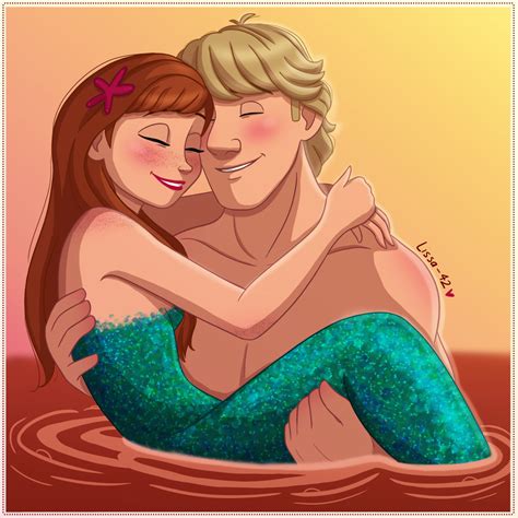 Mermaid Anna And Kristoff Frozen Fan Art 38972222 Fanpop