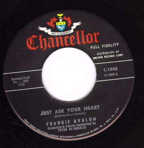 Frankie Avalon Just Ask Your Hearttwo Fools Vg 45 Rpm Amazon