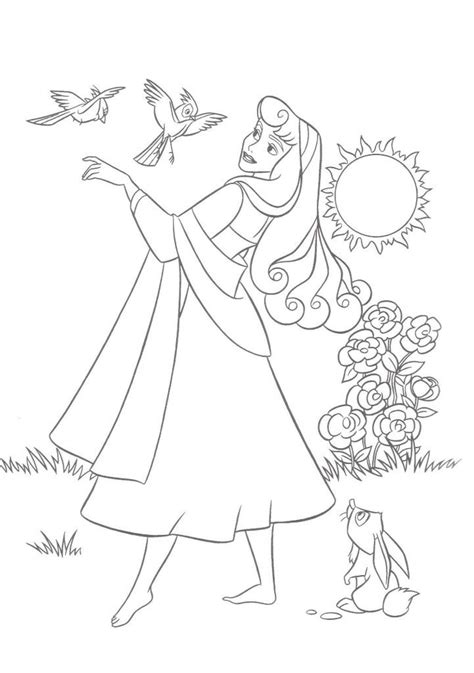 Dibujos Para Colorear Princesas Disney Aurora Para Imprimir