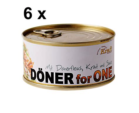 Cancakes) eine durchaus willkommene alternative.ohne konservierungsstoffe, in verschiedenen geschmacksrichtungen von zitrone bis brownie und wunderbar frisch zum sofortigen verzehr nach dem öffnen. 6 Döner in der Dose - Das Sparangebot | not-vorrat.de