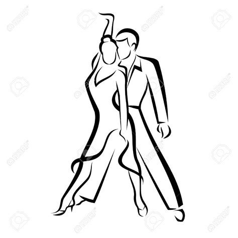 Dancing Couple Outlined Sketch Couple Dancing Dancing Drawings