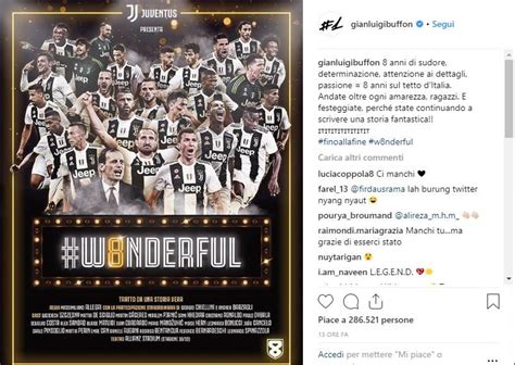Juventus, i complimenti di Buffon per l'ottavo scudetto: Festeggiate