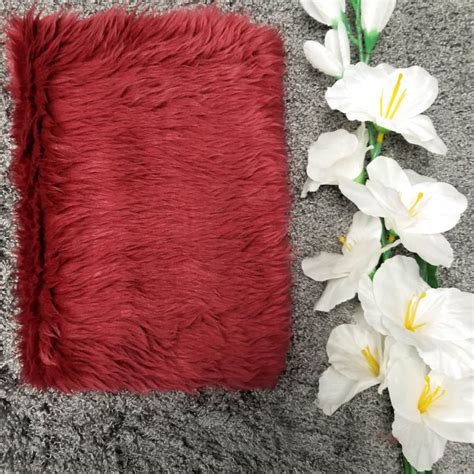 18x20 Red Short Length Mongolian Faux Fur Nest Newborn Photography Prop