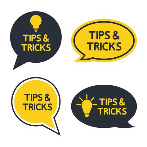 Tips And Tricks Helpful Tips Tooltip Hint For Website Set Of Tricks Solution Helpful Advice