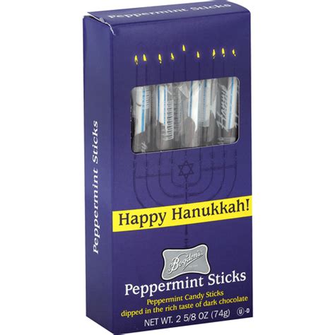 Bogdon Peppermint Sticks Happy Hanukkah Packaged Candy Sun Fresh