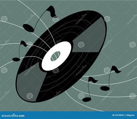 Vinyl Record And Music Notes Stock Photo Image 4310830