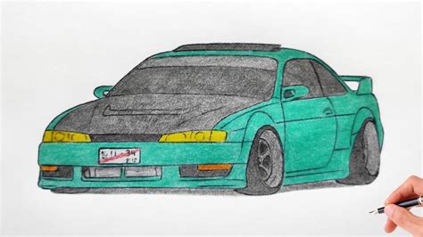 How To Draw A Nissan Silvia S14 Stance Drawing 3d Car Coloring