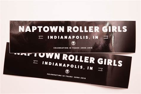 naptown roller girls 10th anniversary sticker — naptown roller derby