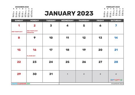 Printable Calendar For 2023 By Month Mobila Bucatarie 2023