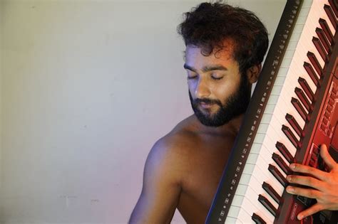 Premium Photo Passionate Musician With Digital Piano