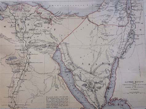 1859 Lower Egypt With The Peninsula Of Mount Sinai And The Journeys Of