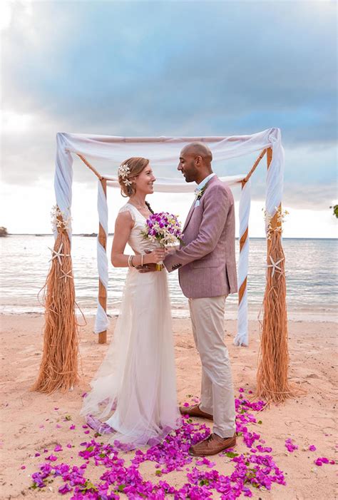 Romantic Intimate Wedding On A Hidden Beach In Jamaica Sanyukta