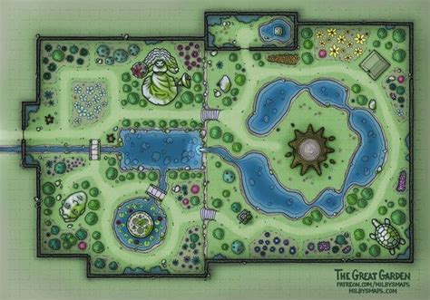 The Great Garden 43x30 Battlemaps Dungeons And Dragons Homebrew