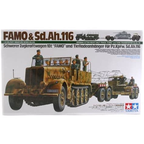 Tamiya German Famo And Sdah116 Half Track Tank Transporter Model Kit