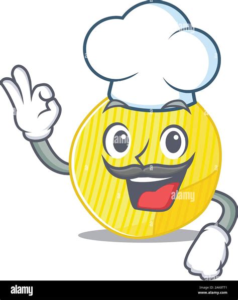 Potato Chips Cartoon Character Wearing Costume Of Chef And White Hat