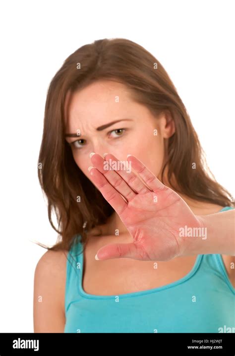 Woman Hand Refusal Refuse Reject Rejection Stop Sign Signal