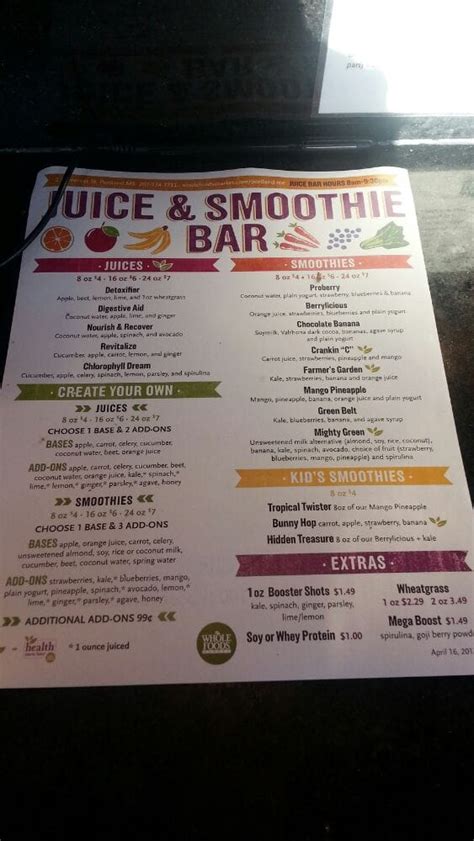 • last updated 5 days ago. Juice and smoothie bar menu - Yelp
