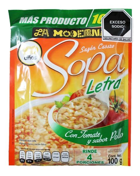 Sopa De Letra La Moderna Con Tomate Y Sabor Pollo 100 Gr MercadoLibre